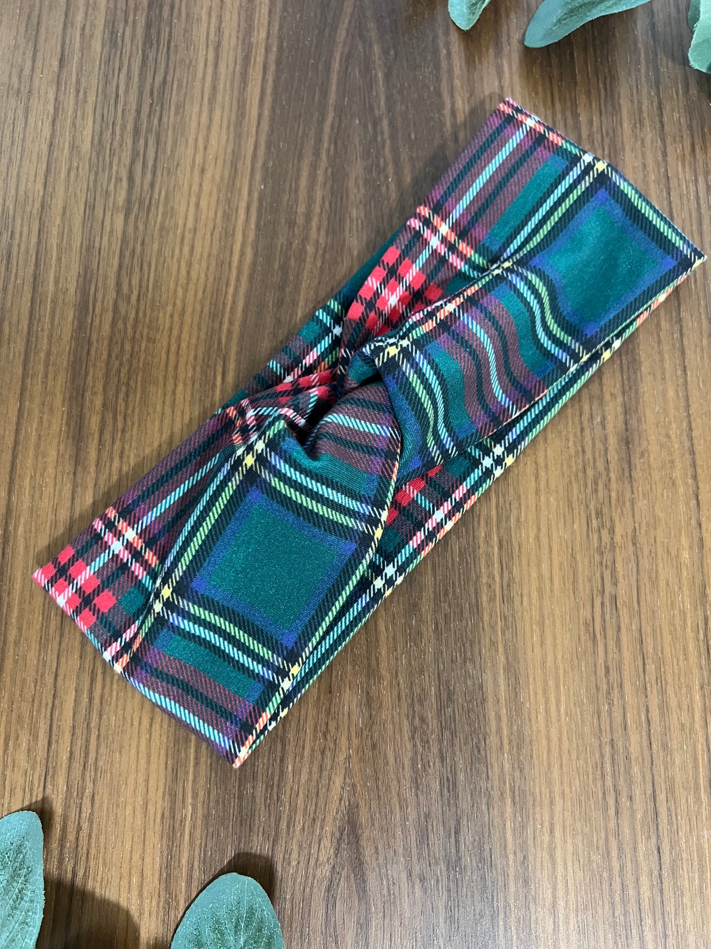 Green Christmas Plaid Headband-Holiday Collection