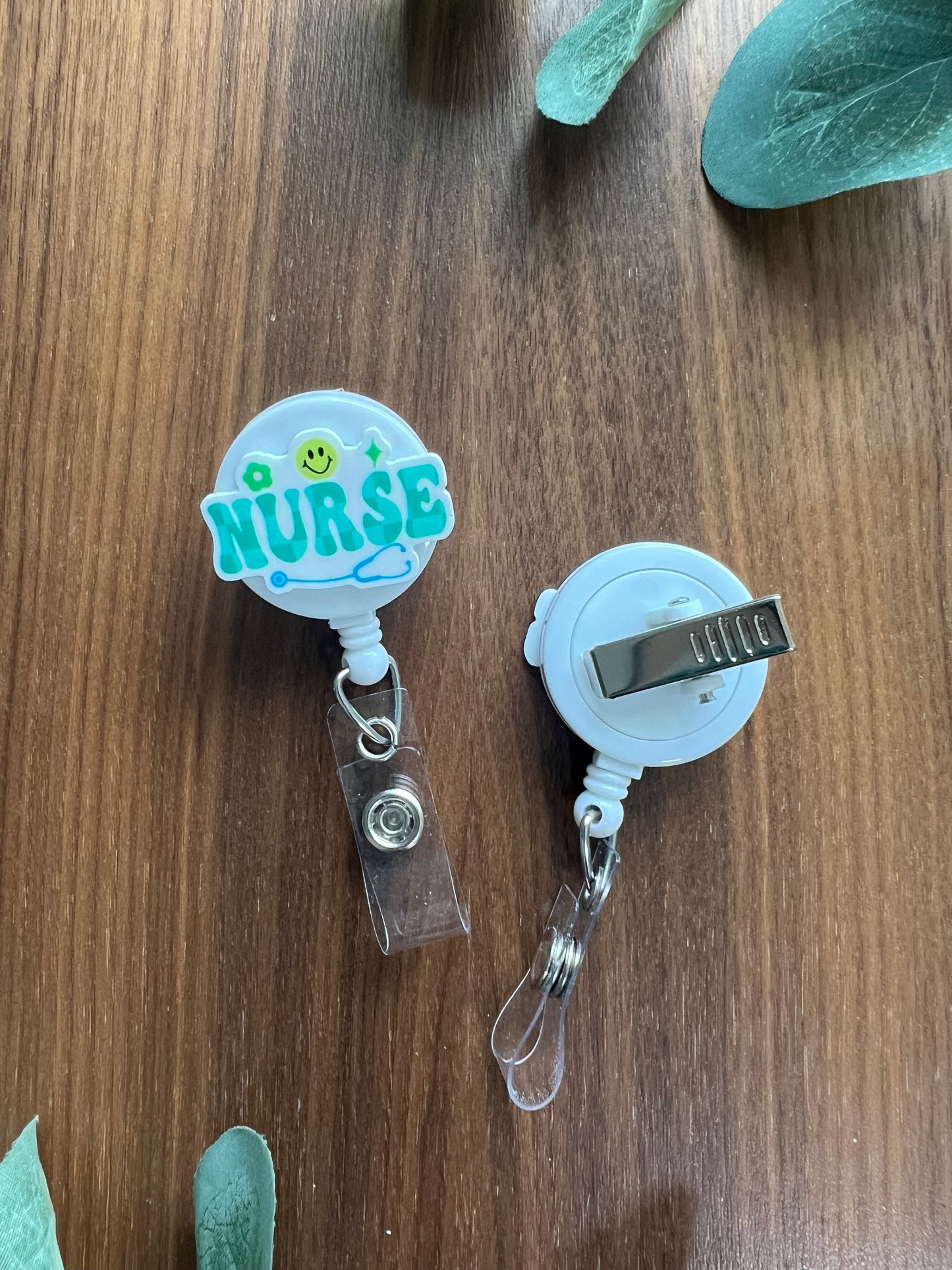 Checkered Nurse Badge Reel