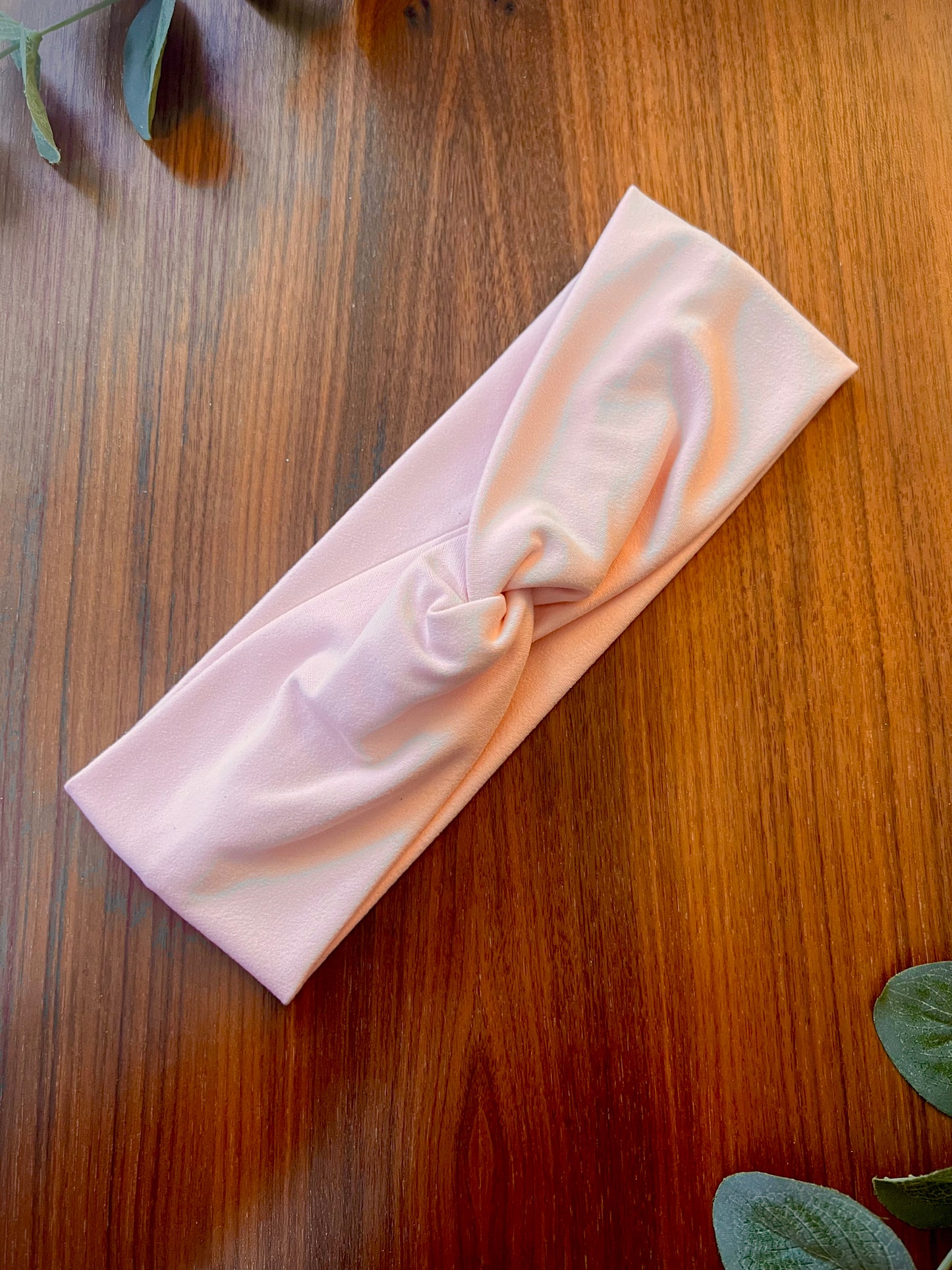 Solid Pastel Pink/ Peach Twist Knot Headband