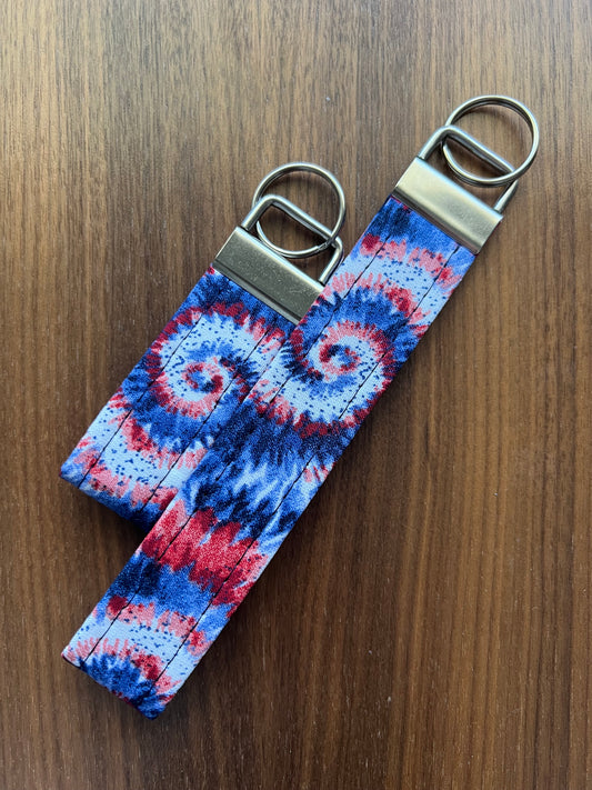 American Tie Dye Key Fob - Red, White & Blue Collection