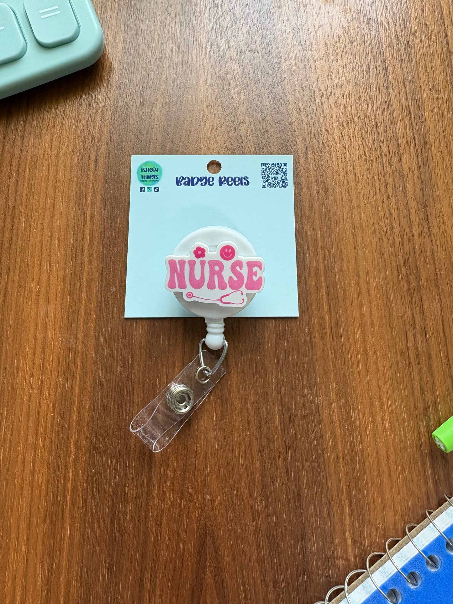 Pink Nurse Badge Reel