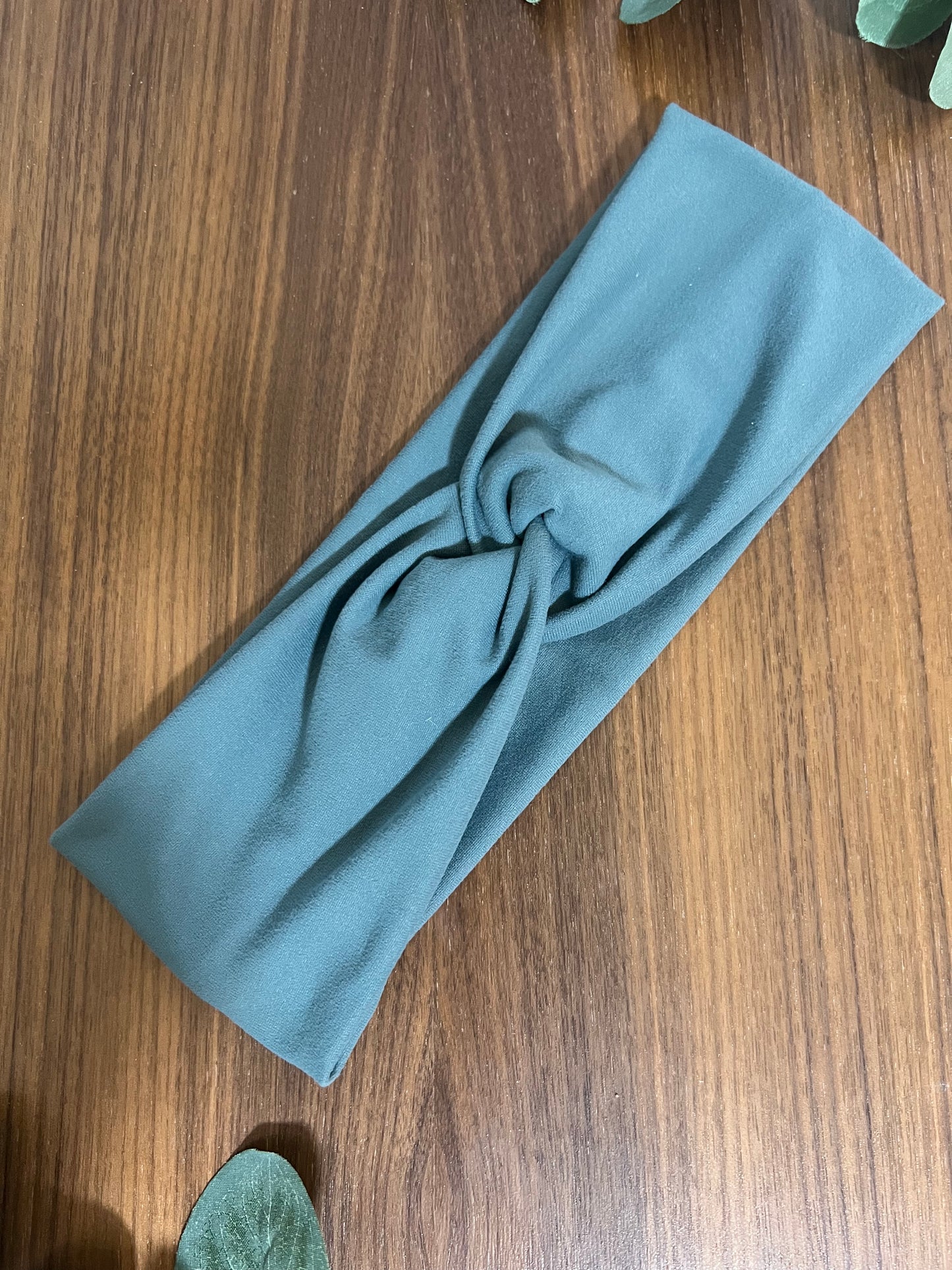 Solid Dusty Slate Blue Twist Knot Headband