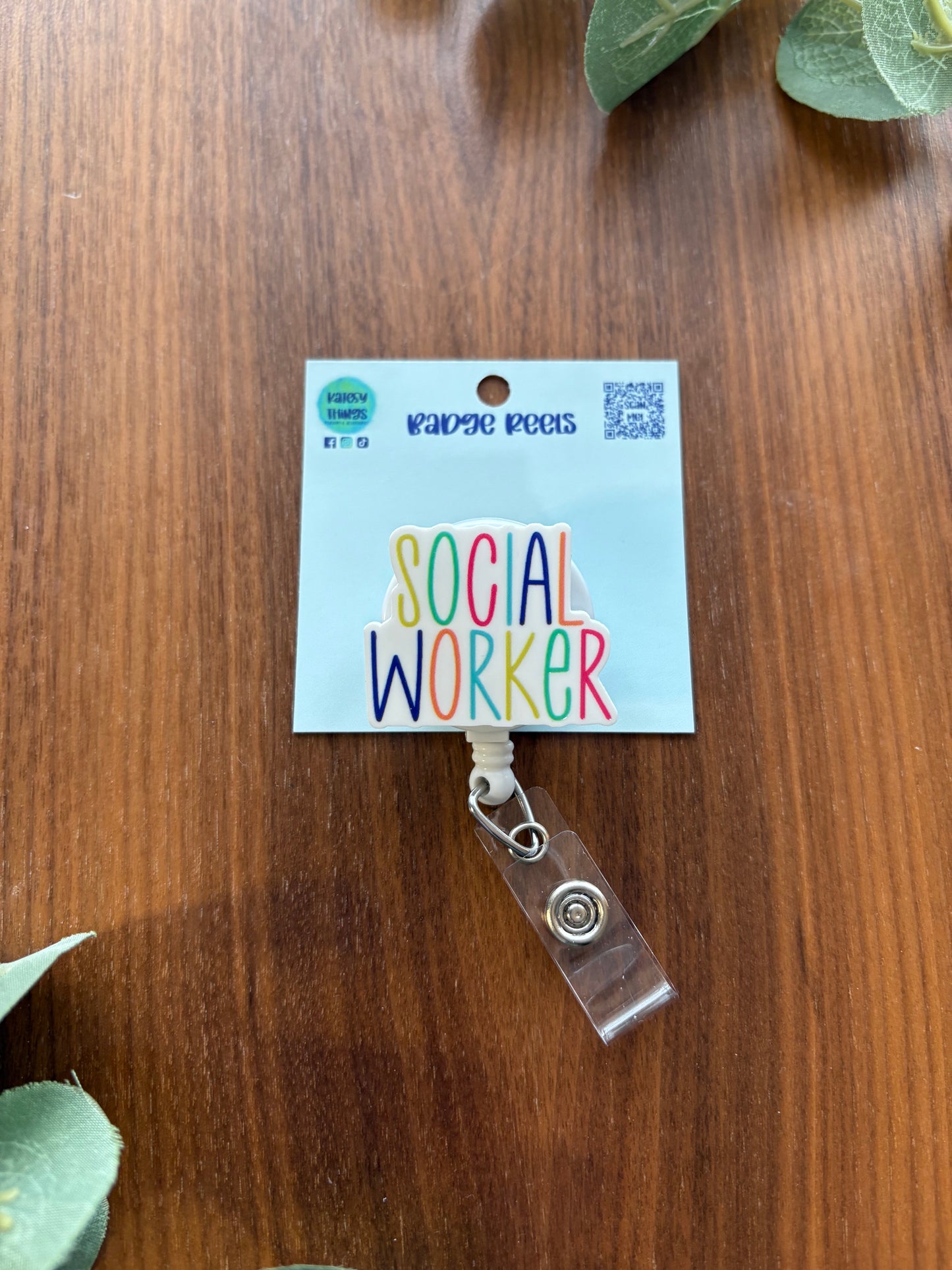Social Worker - Colorful Badge Reel
