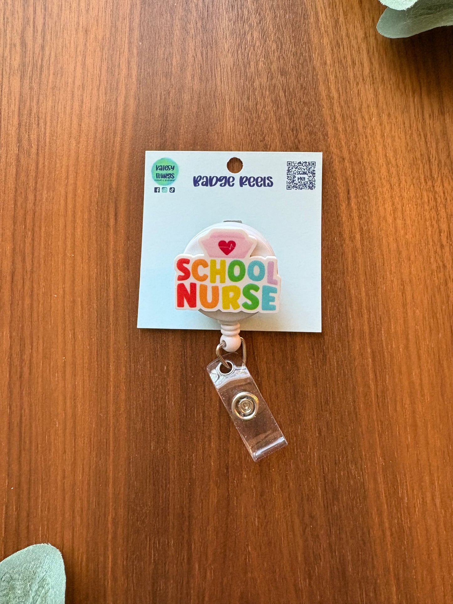 Rainbow School Nurse Badge Reel