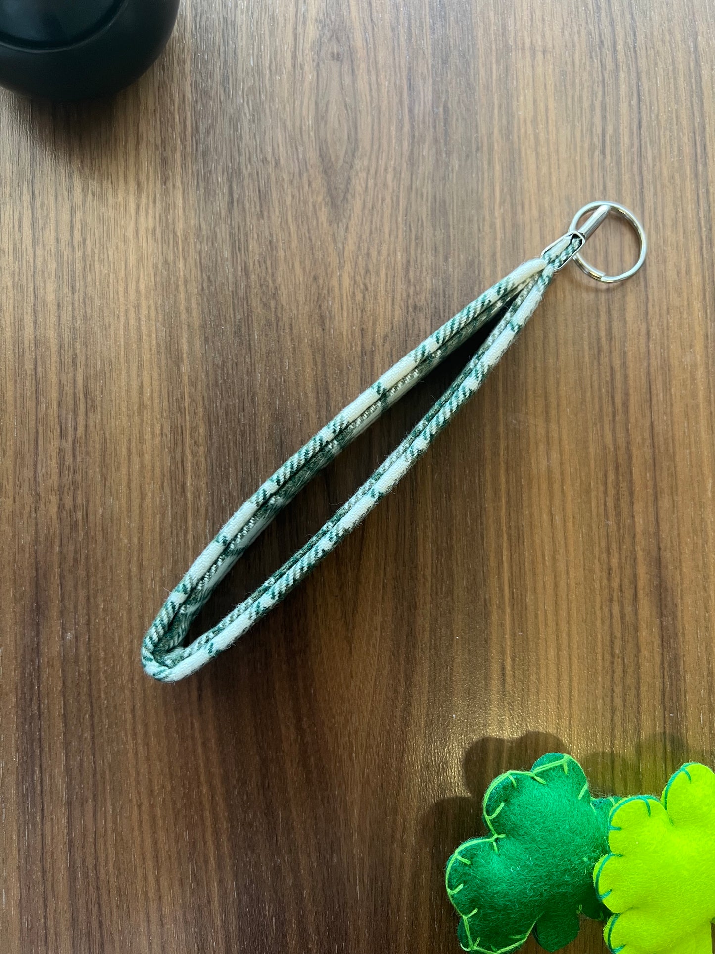 Green Plaid Flannel Fabric Key Fob-Lucky Collection