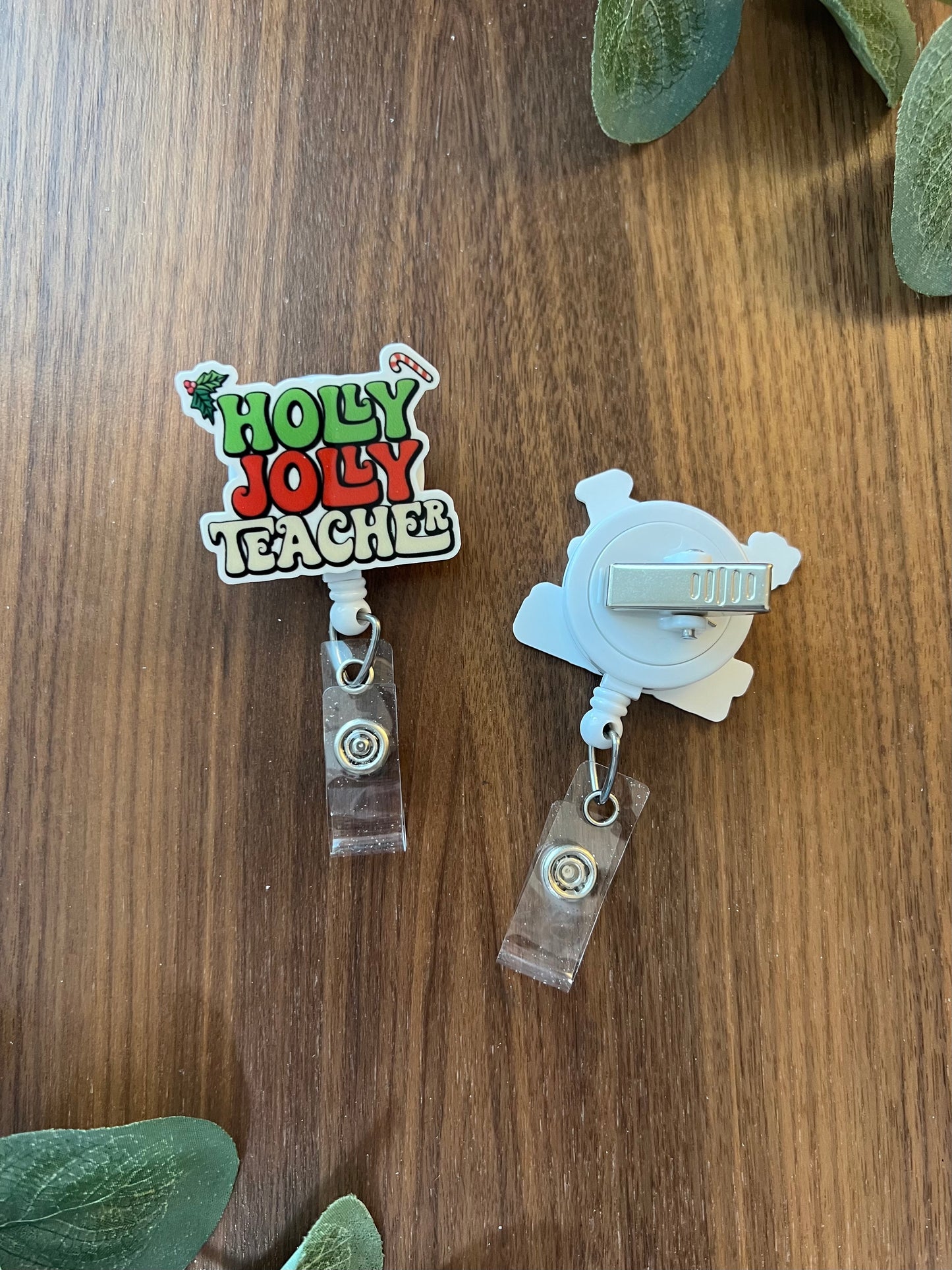 Holly Jolly Teacher Badge Reel - Holiday Collection