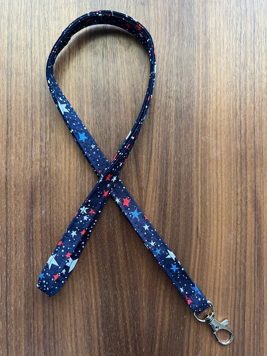 Stars So Bright Fabric Lanyard-Red, White, & Blue Collection