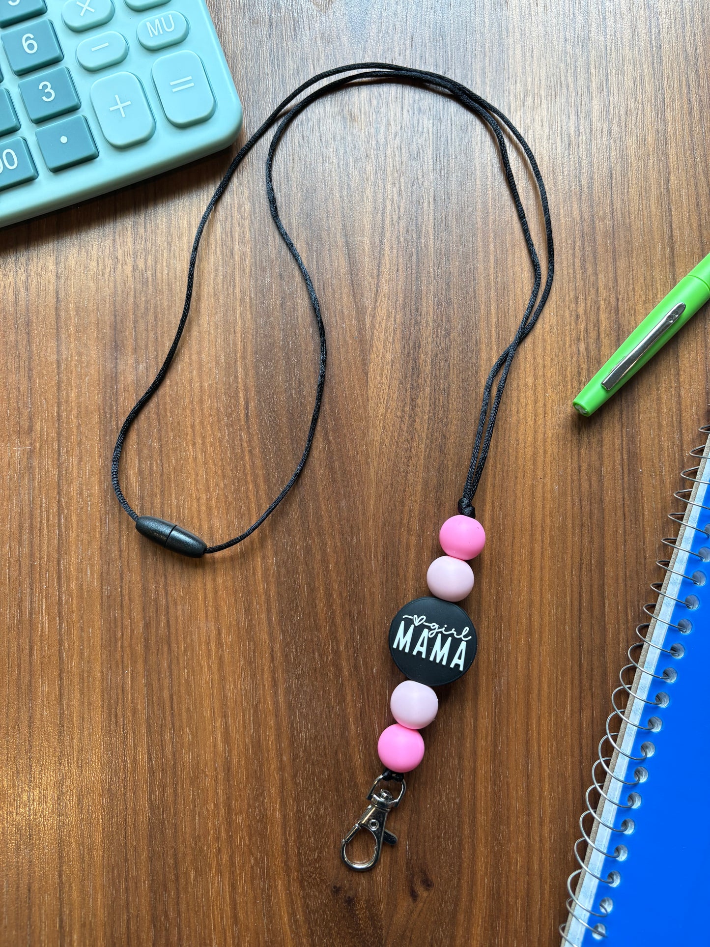 Girl Mama Silicone Beaded Lanyard