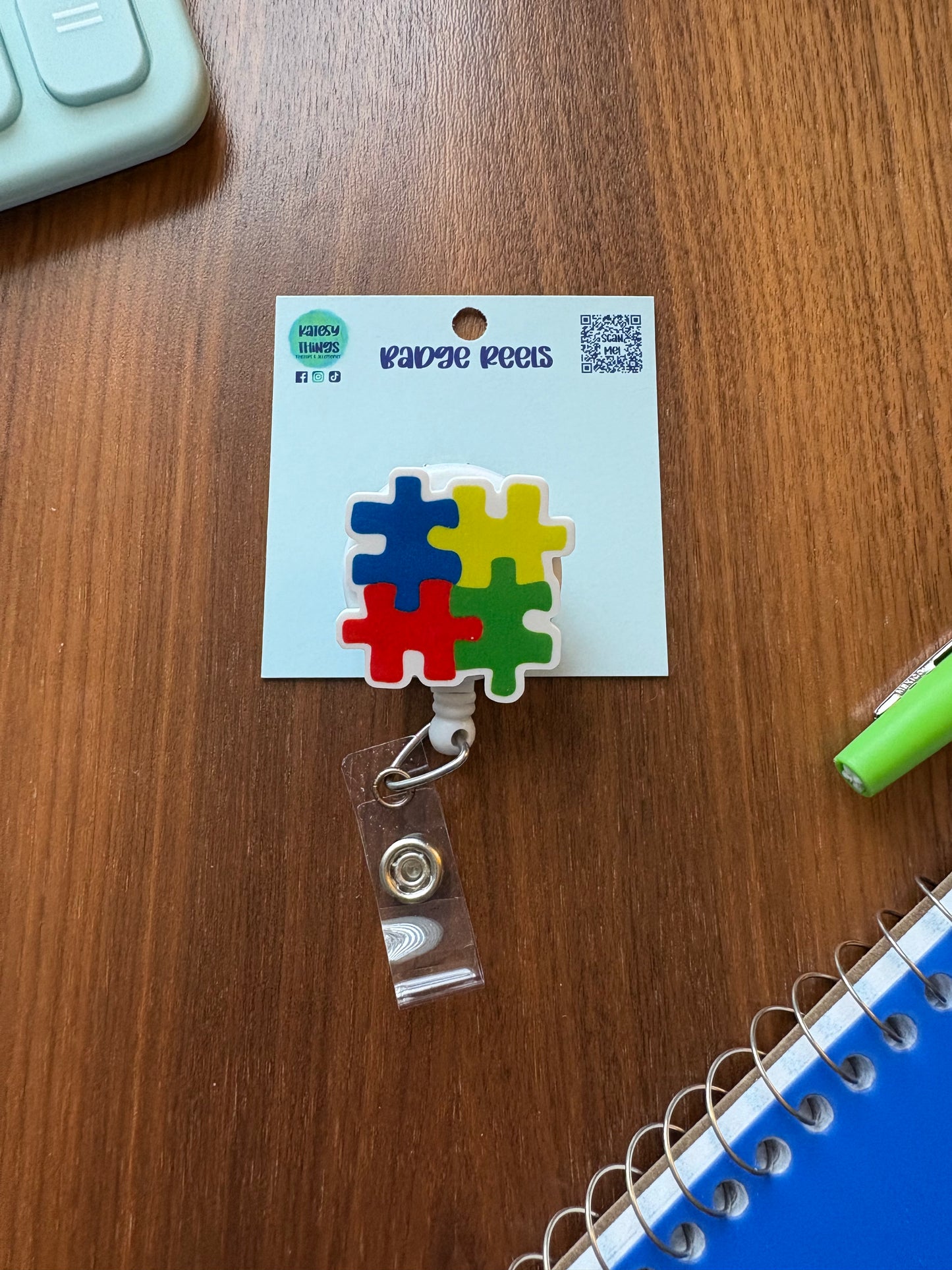 Puzzle Piece Badge Reel
