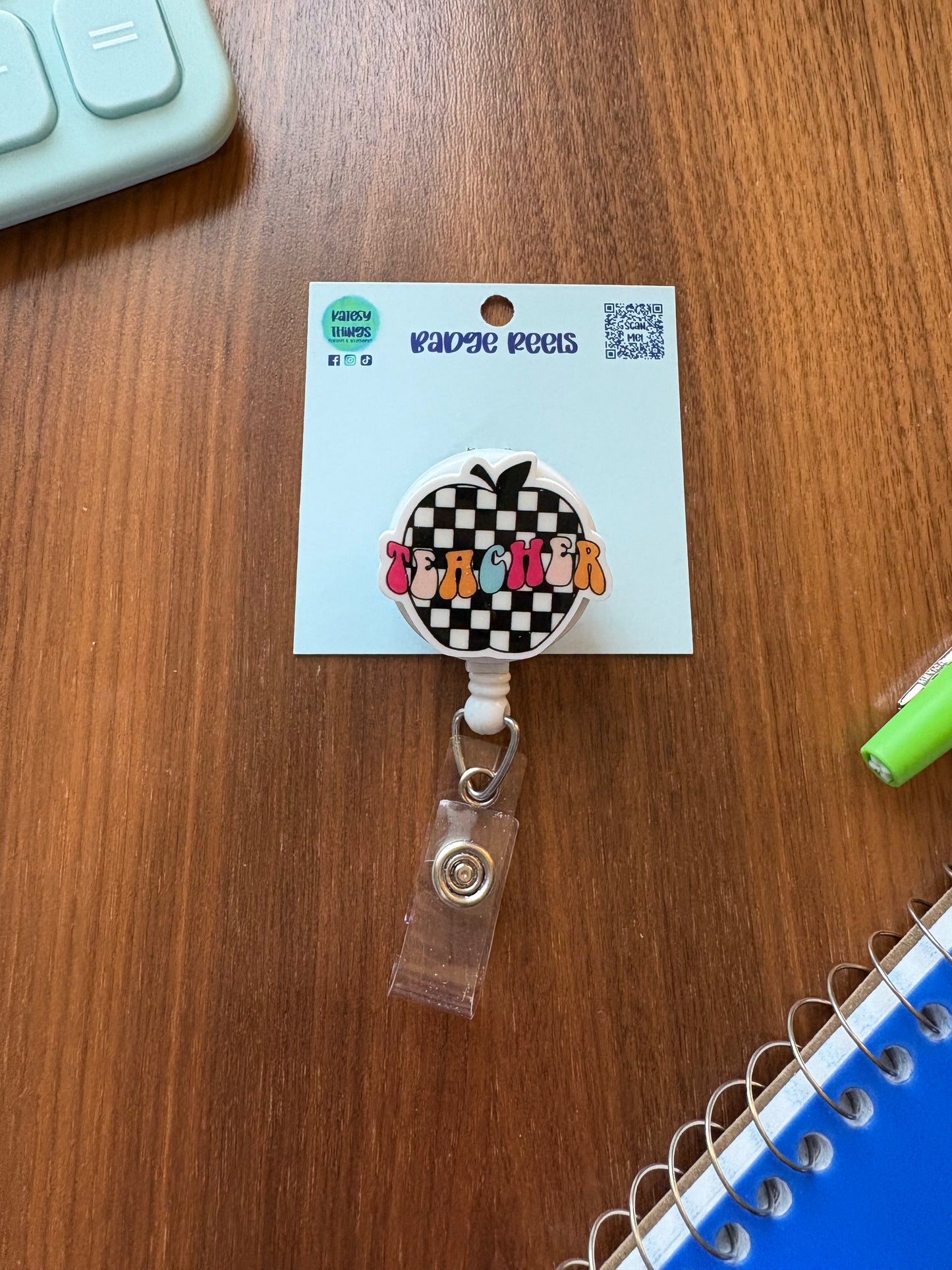 Checkered Apple Badge Reel