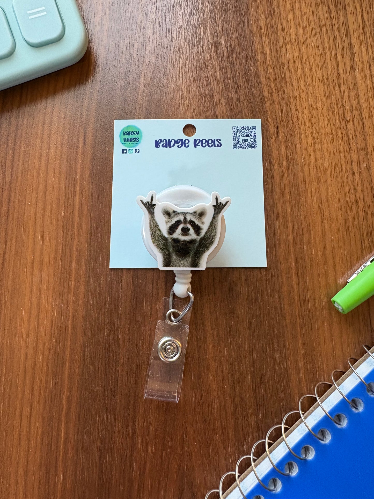 Raccoon Badge Reel