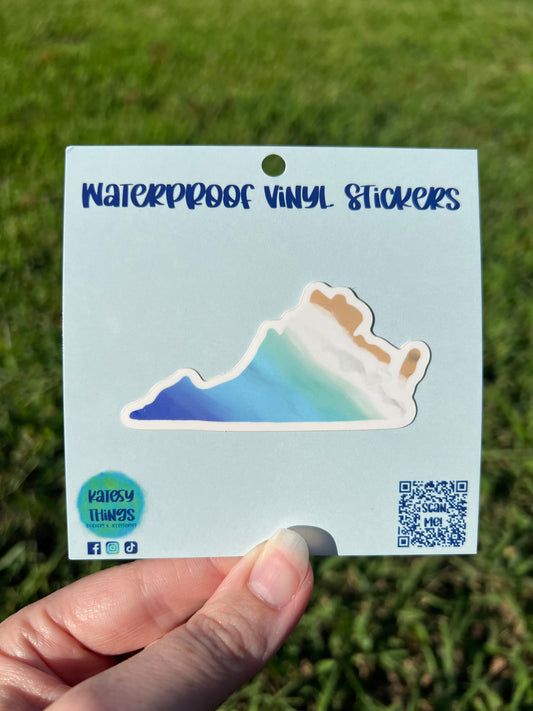 Blank Virginia - Beach Scene Vinyl Sticker