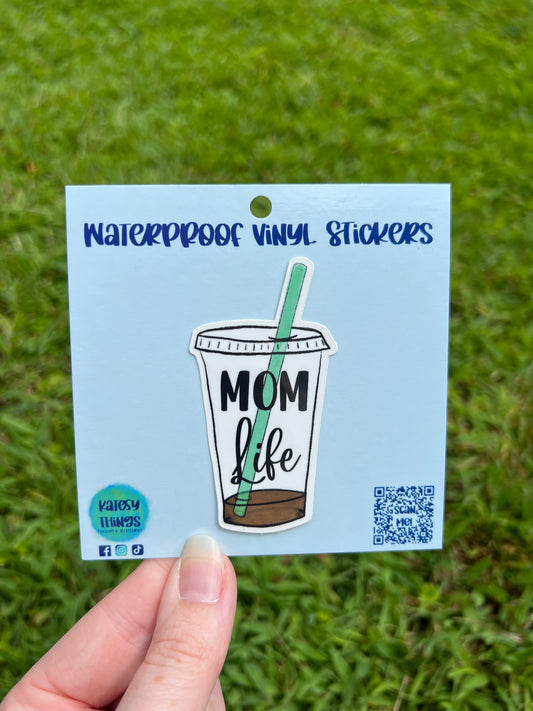Coffee Cup “Mom Life” Vinyl Sticker