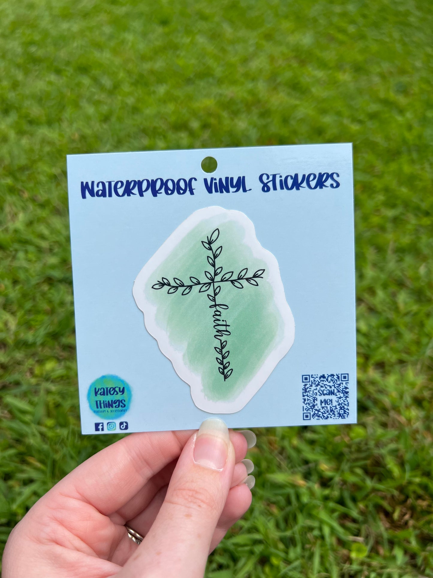 Faith Watercolor Cross Vinyl Sticker