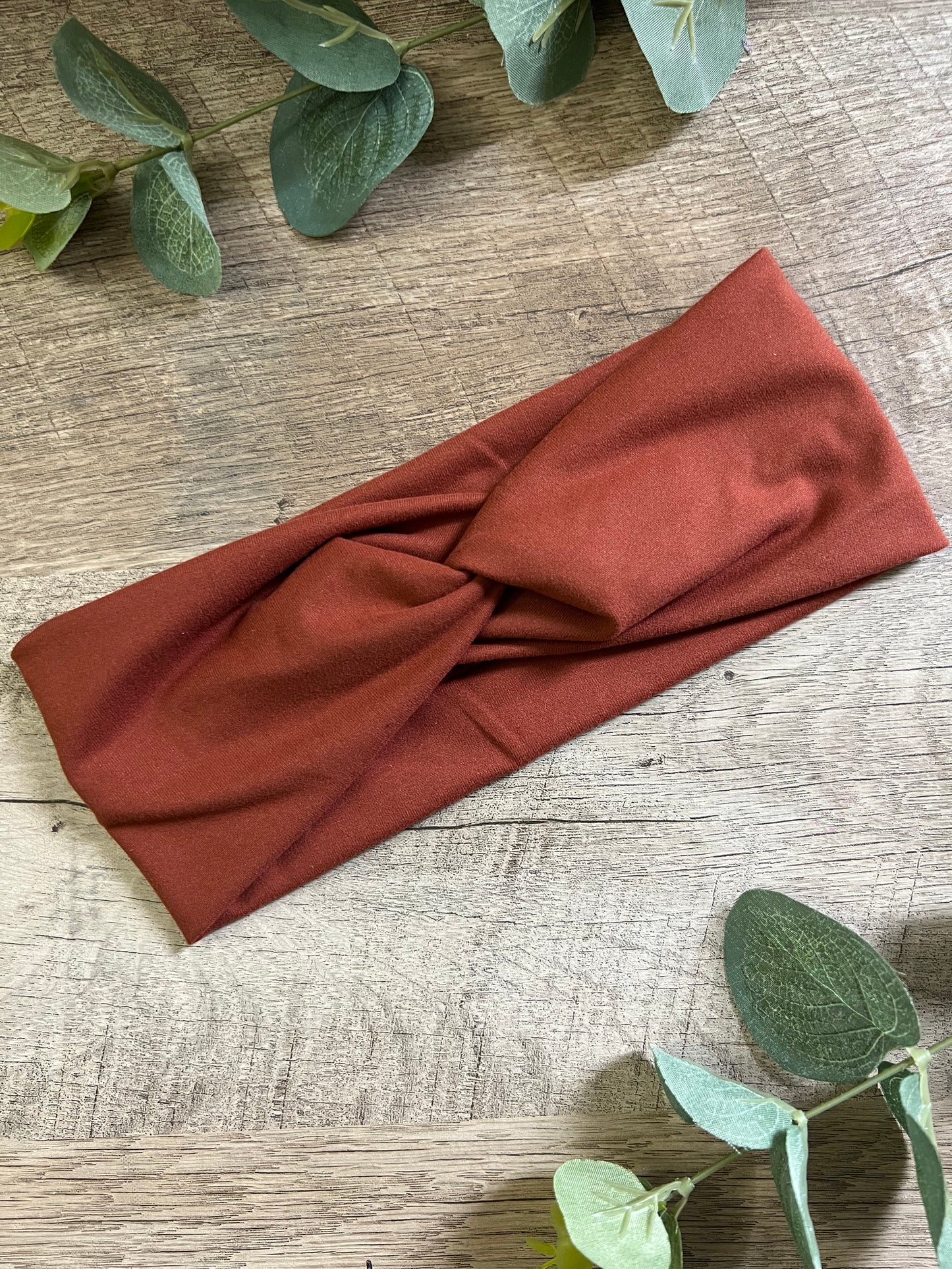 Solid Rusty Orange Twist Knot Headband