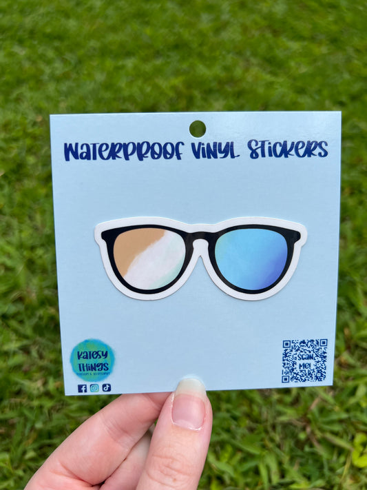 Beach View Sunglasses Vinyl Sticker