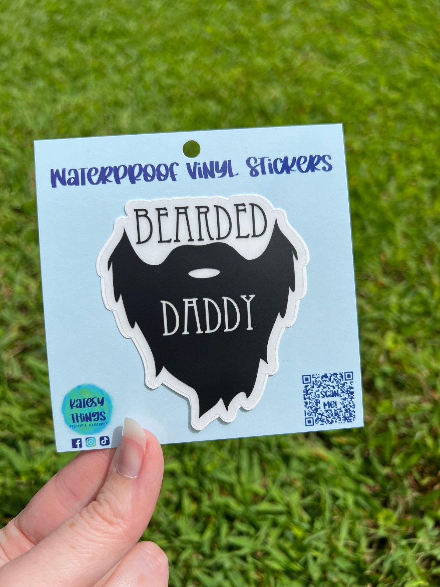 Clear Bearded Daddy Vinyl Sticker