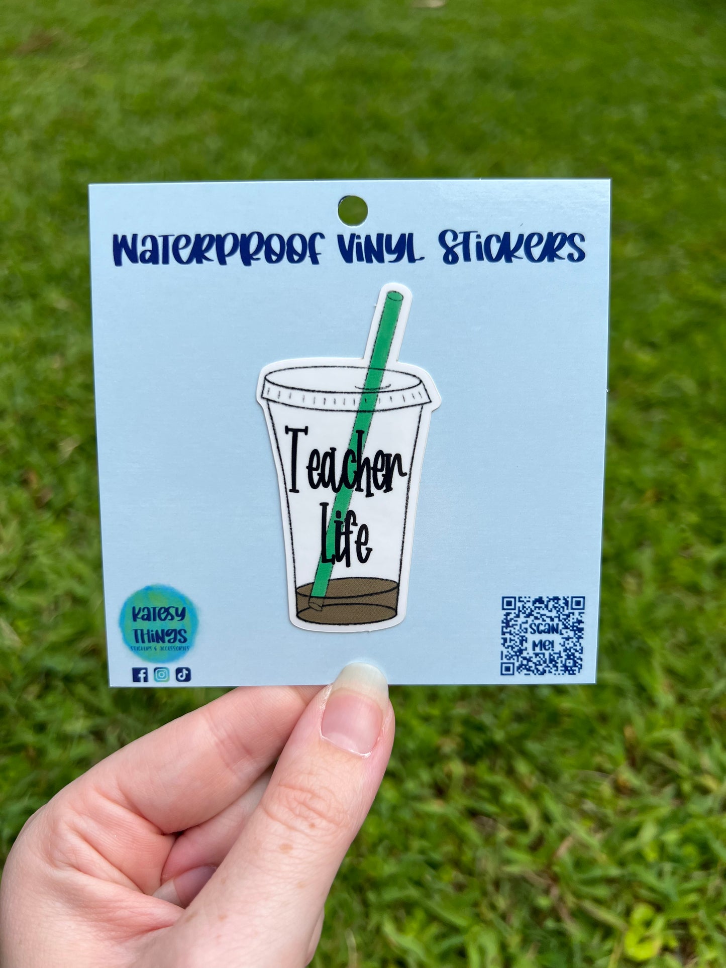 Teacher Life Empty Coffee Cup Vinyl Sticker