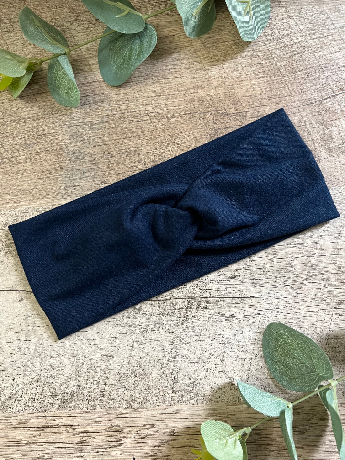 Solid Navy Twist Knot Headband