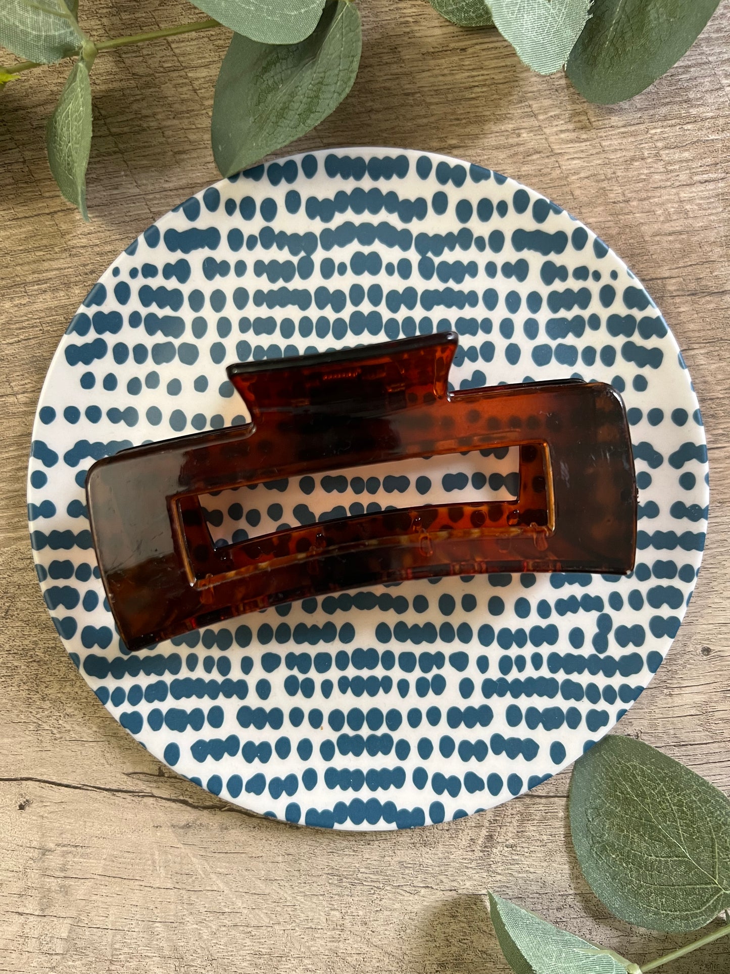 Brown Rectangle Claw Clip