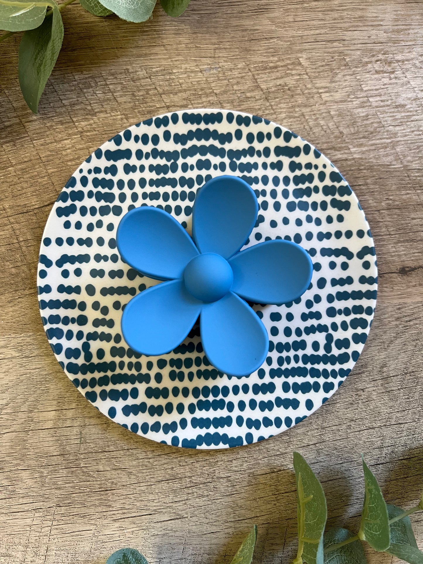 Blue Flower Claw Clip