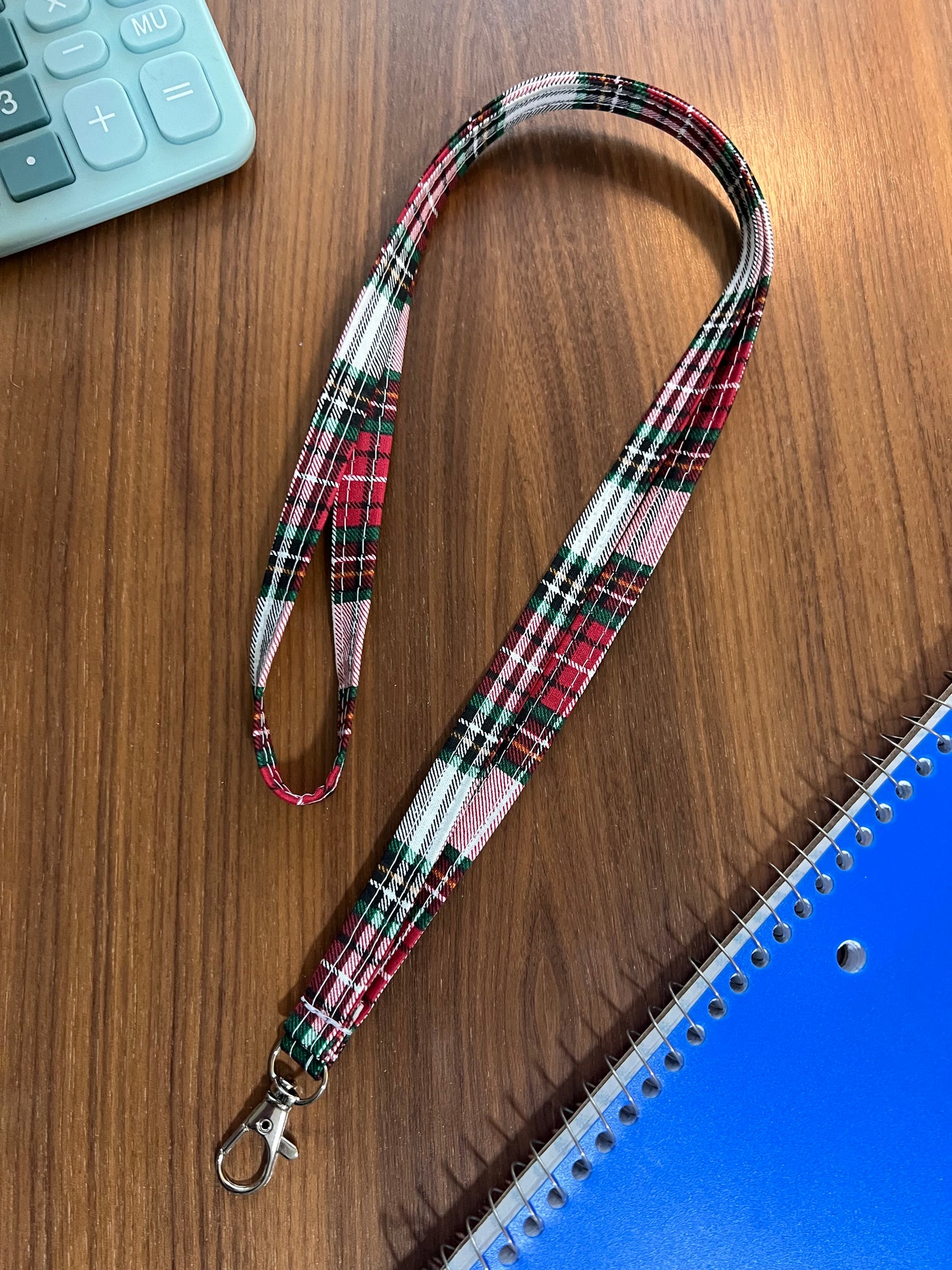 Christmas Plaid Fabric Lanyard-Holiday Collection