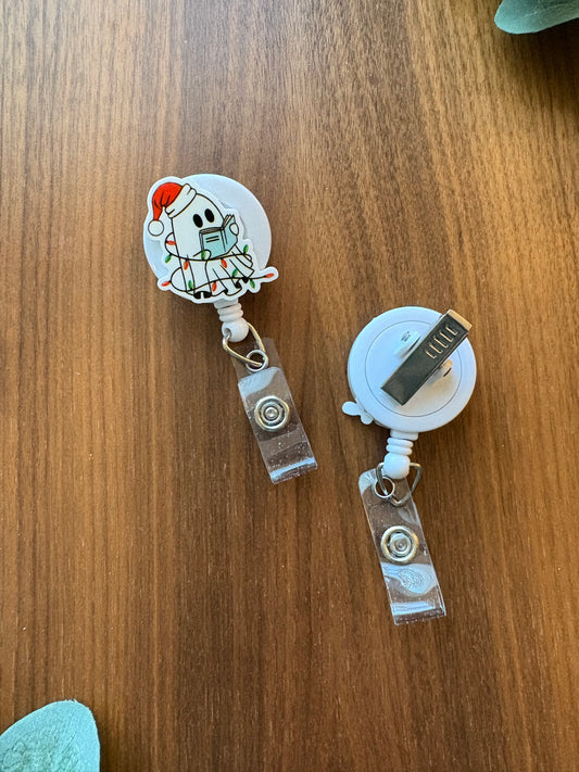 Christmas Reading Ghost Badge Reel - Holiday Collection