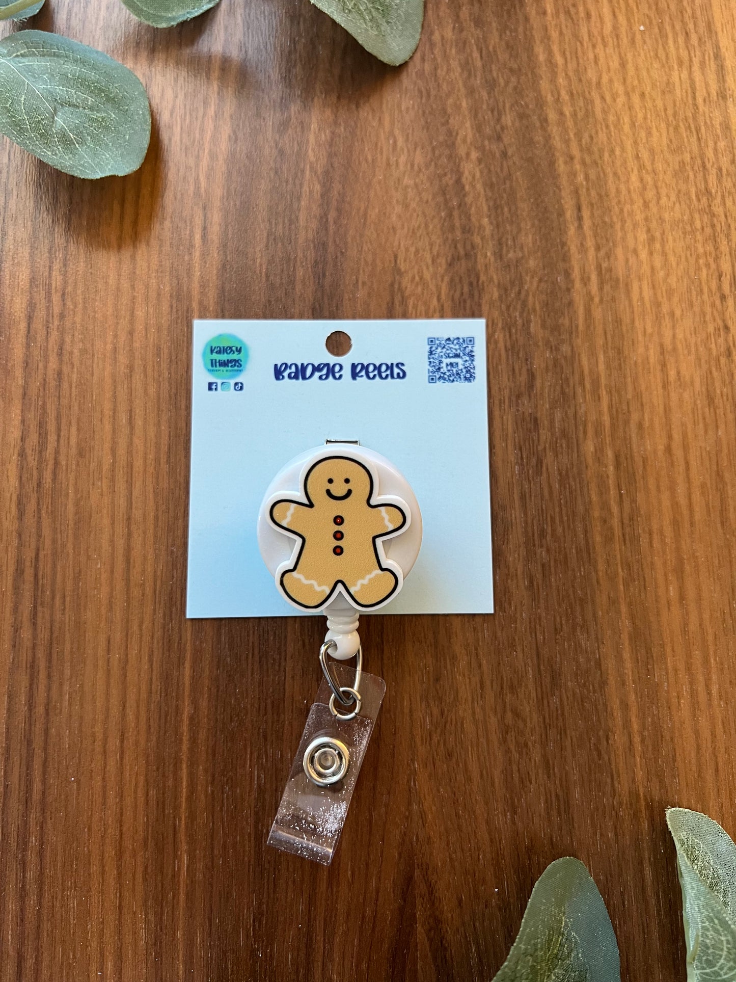 Gingerbread Man Badge Reel - Holiday Collection