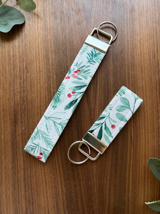 Holly Fabric Key Fob-Holiday Collection