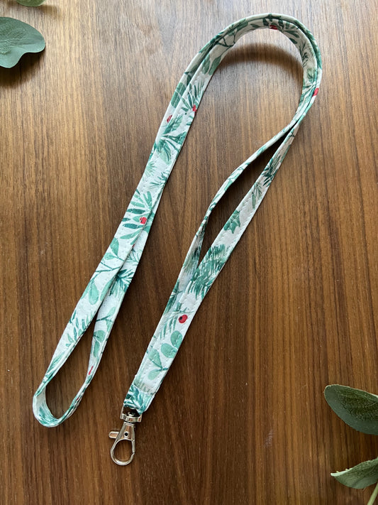 Holly Fabric Lanyard-Holiday Collection