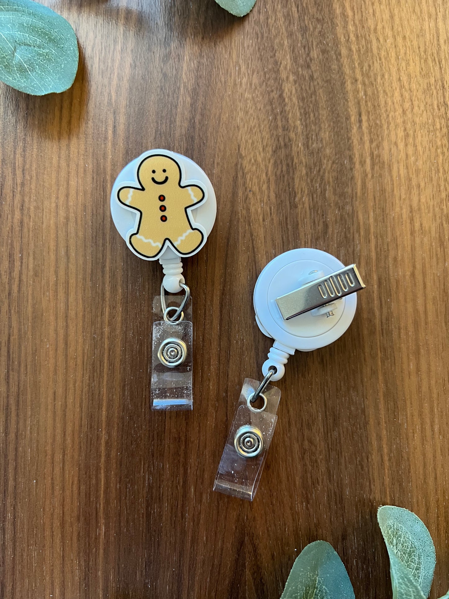 Gingerbread Man Badge Reel - Holiday Collection