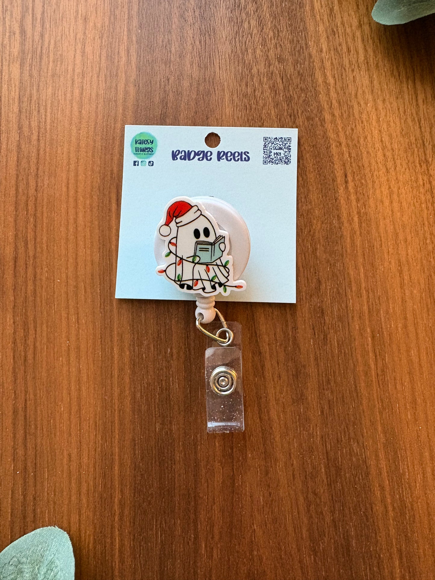 Christmas Reading Ghost Badge Reel - Holiday Collection