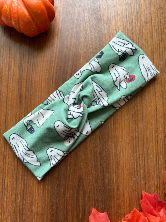 Green Ghosts Headband - Spooky Collection