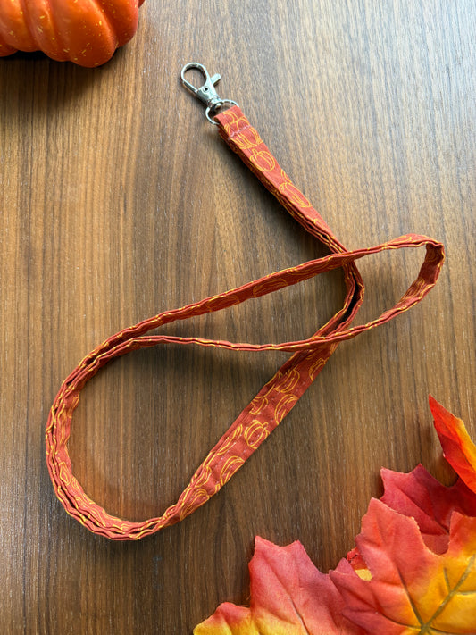 Pumpkin Fabric Lanyard - Spooky Collection