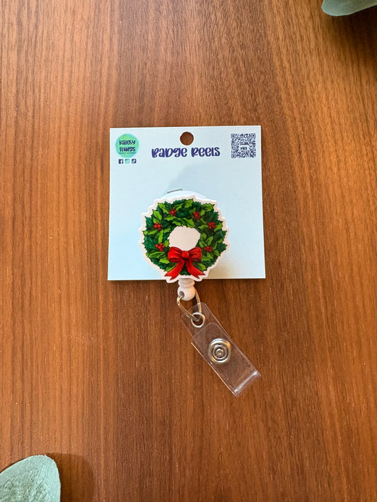 Wreath Badge Reel - Holiday Collection