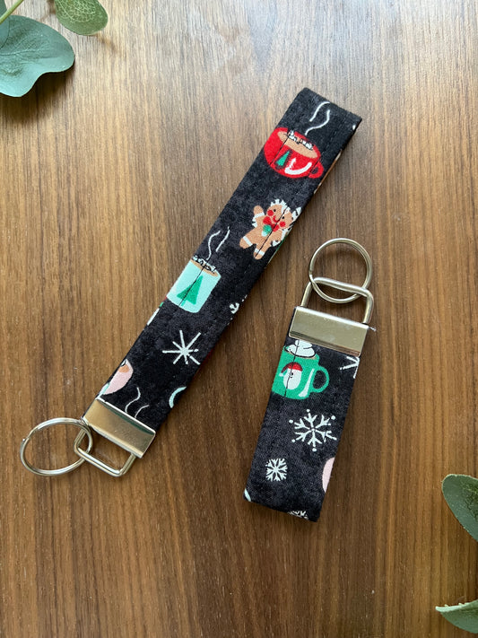 Christmas Mugs Fabric Key Fob-Holiday Collection