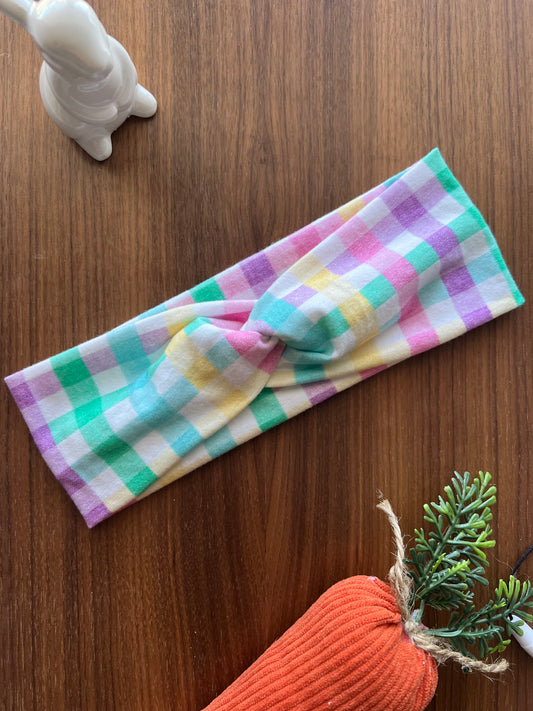 Pastel Plaid Headband-Easter Collection