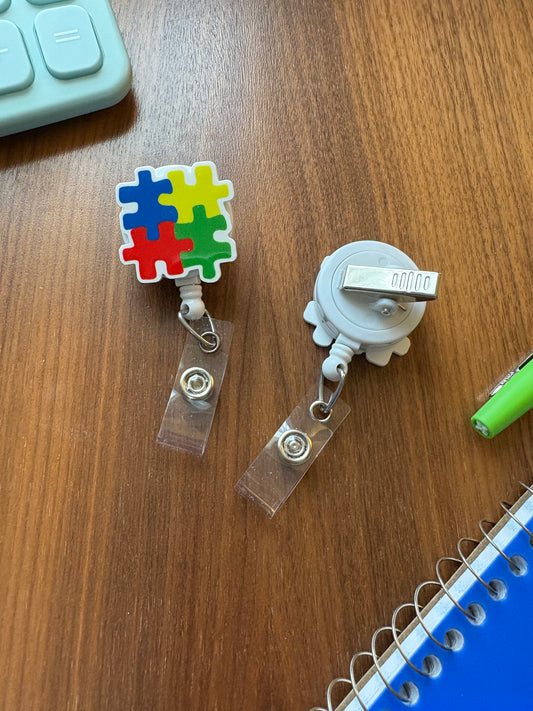 Puzzle Piece Badge Reel