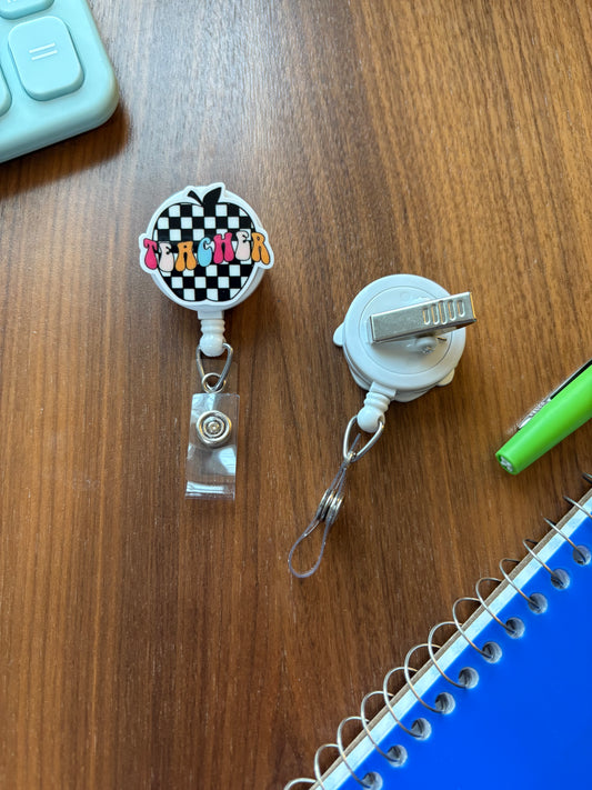 Checkered Apple Badge Reel