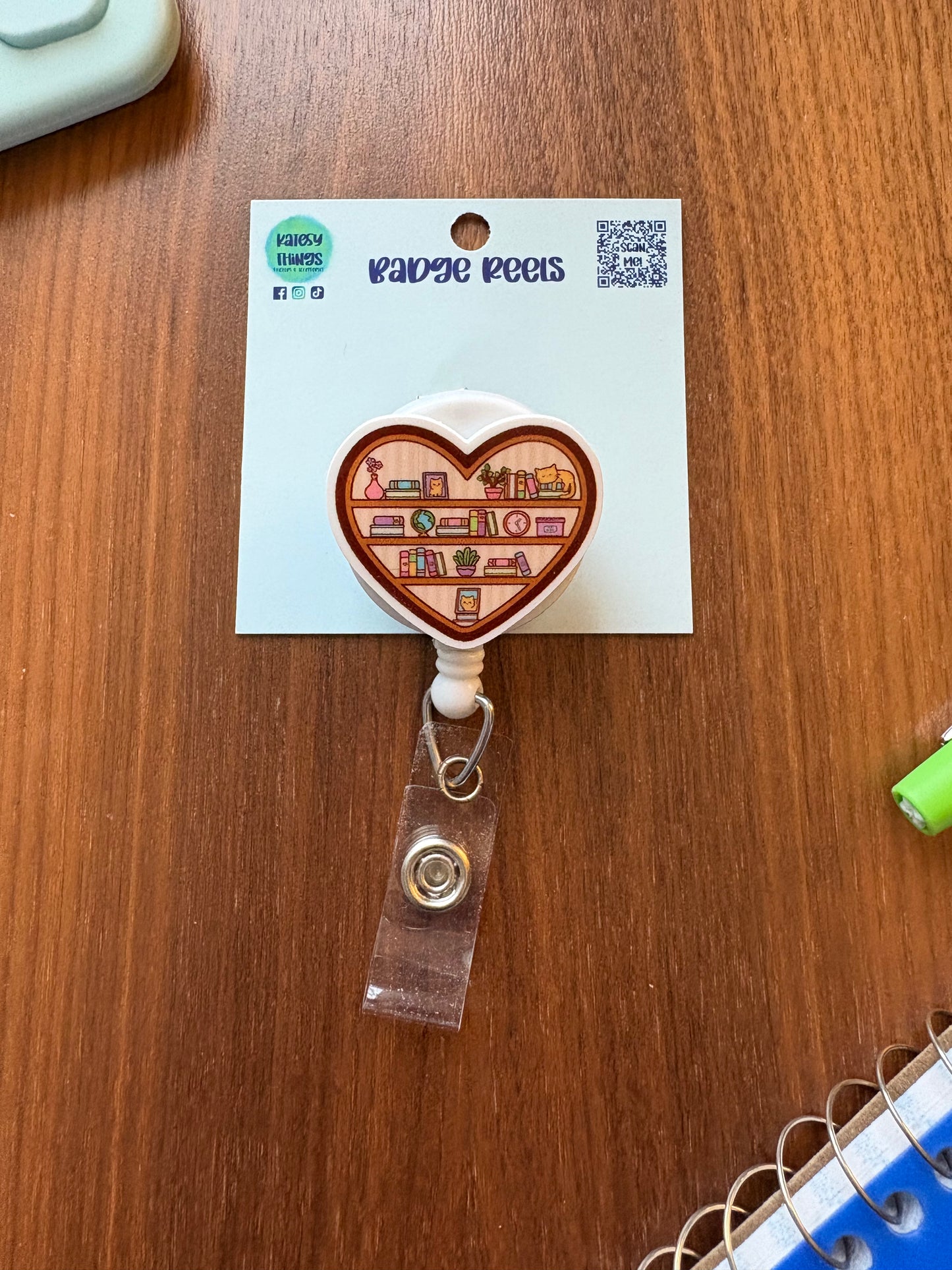 Book Shelf w/ Cat Badge Reel