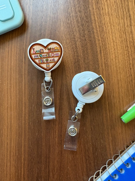 Book Shelf w/ Cat Badge Reel