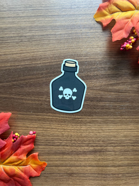 Bottle of Poison Vinyl Sticker - Spooky Collection