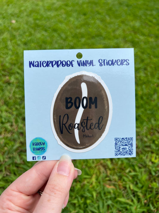 Boom Roasted Coffee Bean Vinyl Sticker