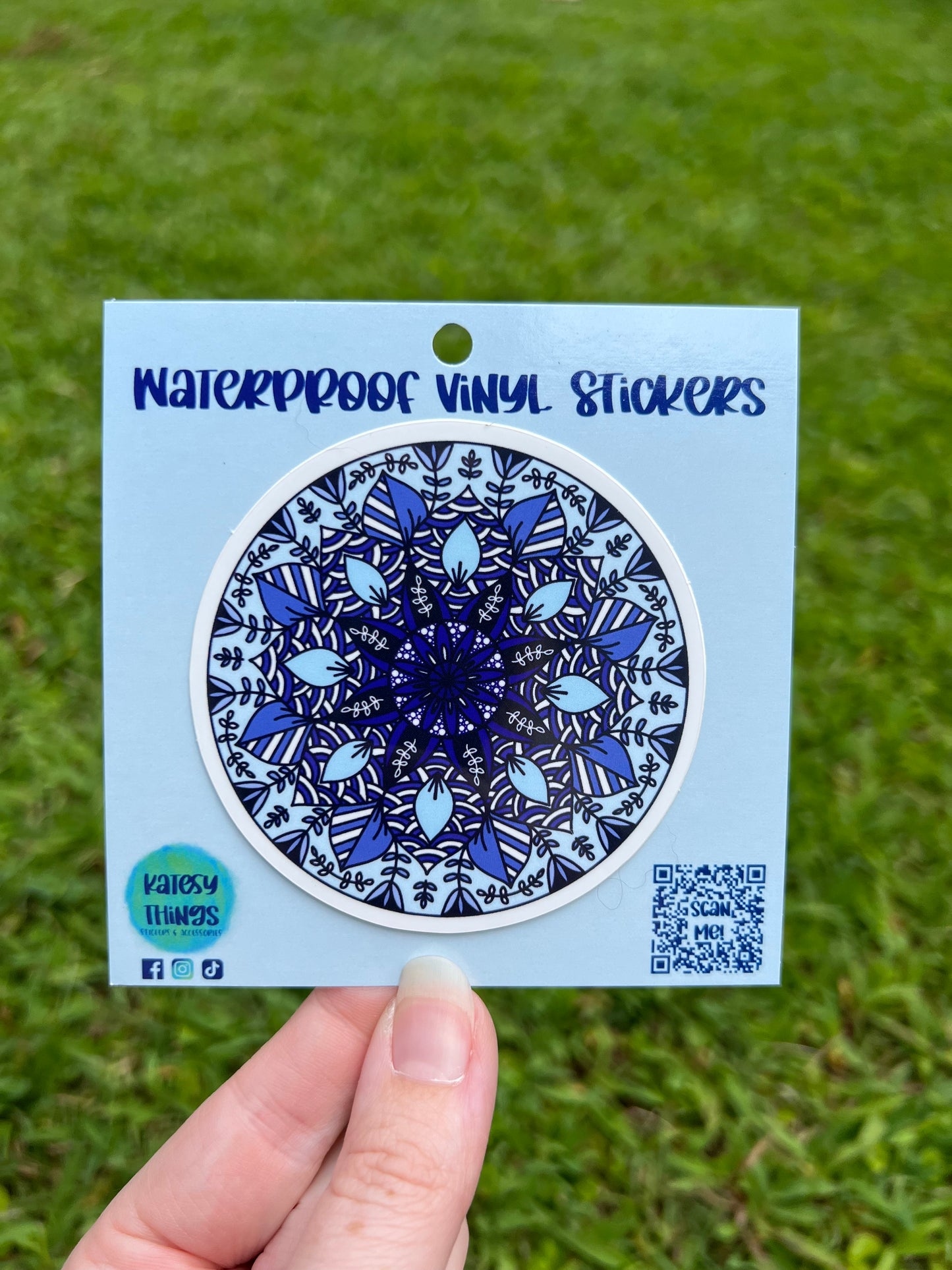 Blue Mandala Circle Vinyl Sticker
