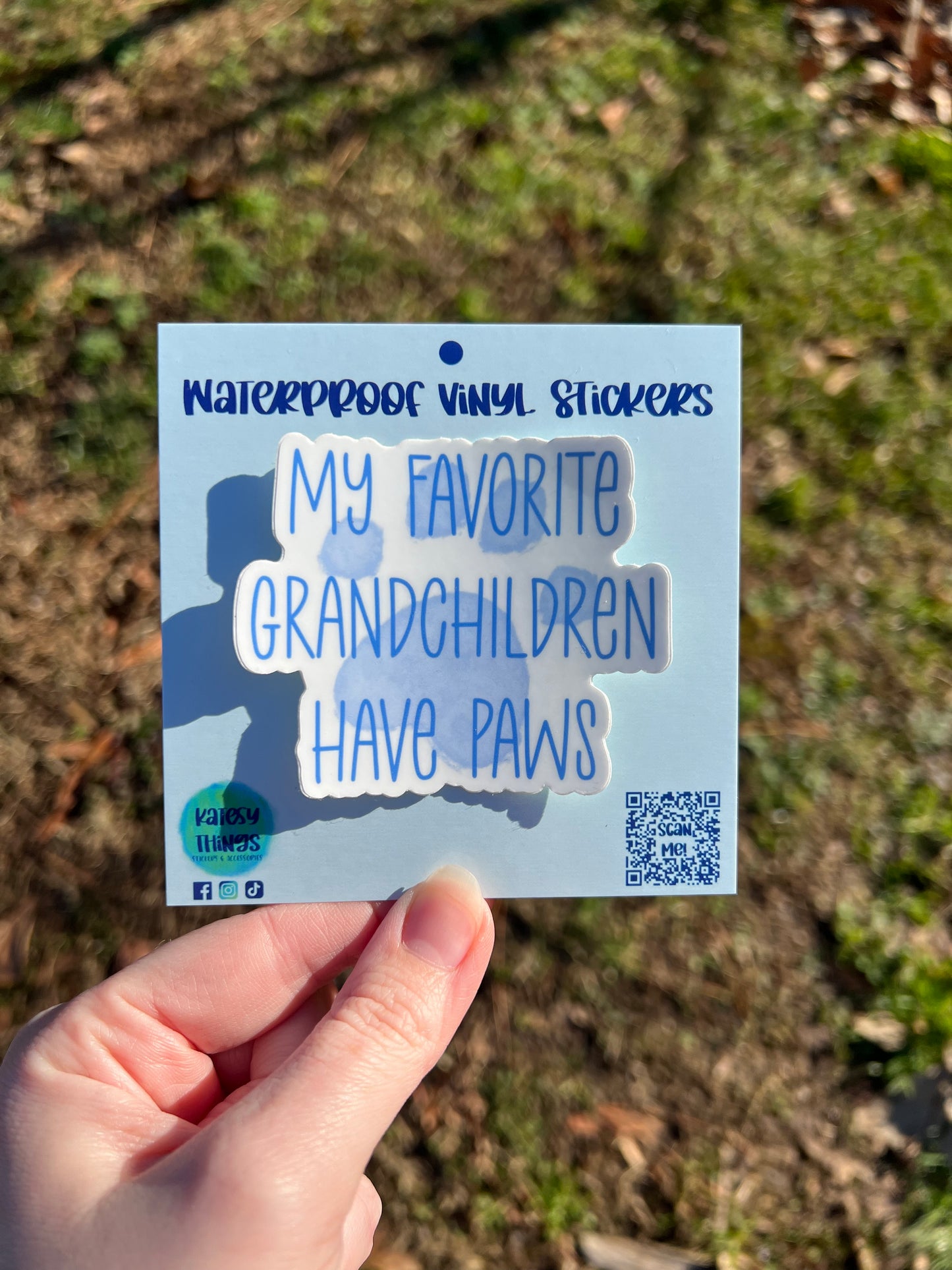 My Favorite Grandchildren Have Paws Vinyl Sticker