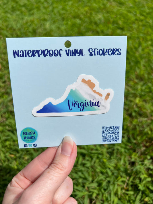 Virginia - Beach Scene Vinyl Sticker