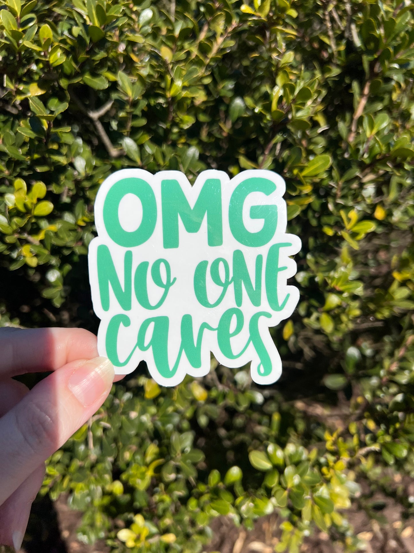 OMG No One Cares Vinyl Sticker