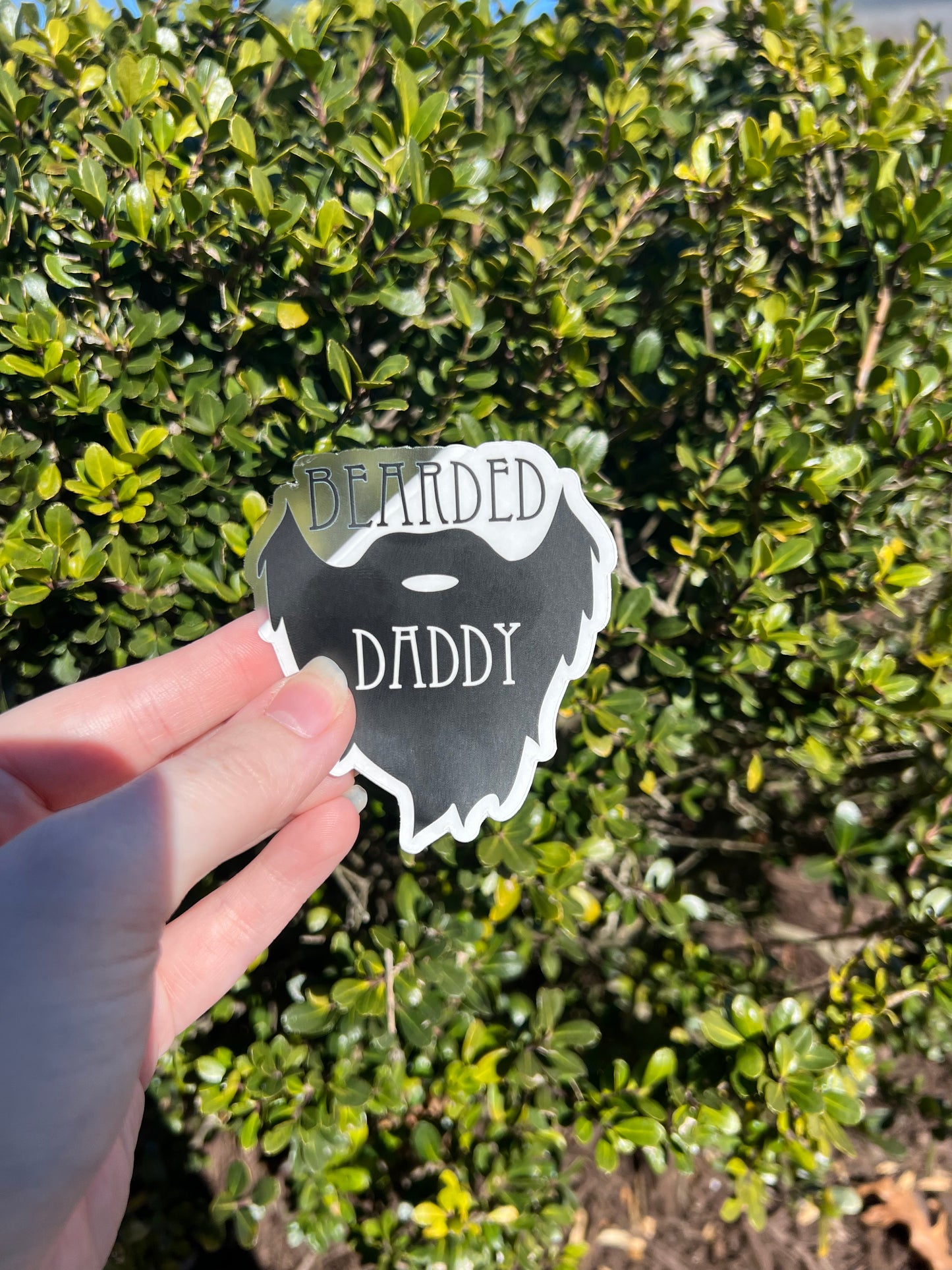 Clear Bearded Daddy Vinyl Sticker